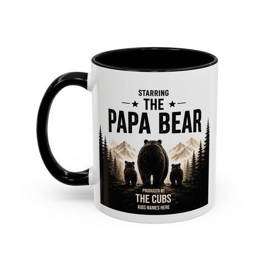 Papa Bear Mug for Dad – Personalised Coffee Mug Gift for Fathers (11oz)