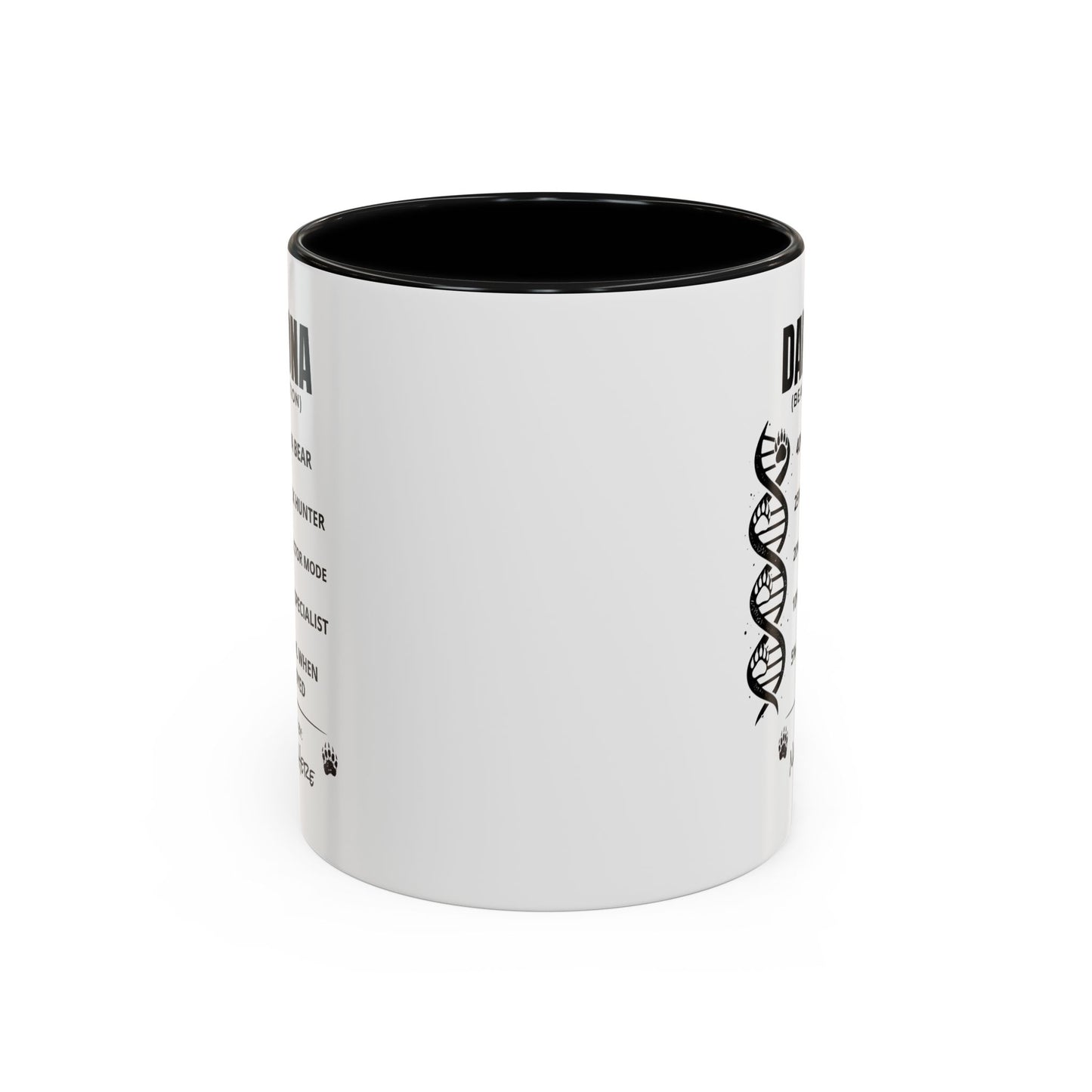 Dad DNA Coffee Mug Personalised — "Bear Edition" Funny Fathers Day Accent Mug (11oz)