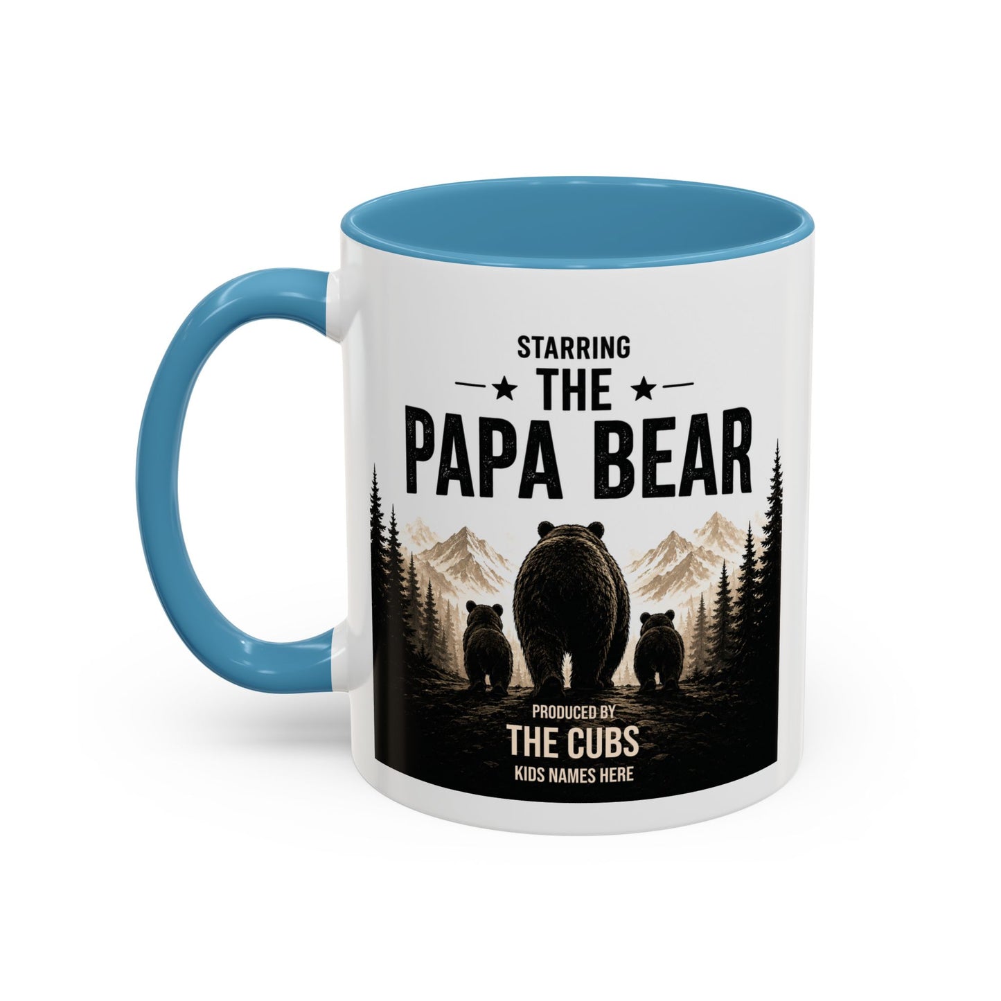 Papa Bear Mug for Dad – Personalised Coffee Mug Gift for Fathers (11oz)