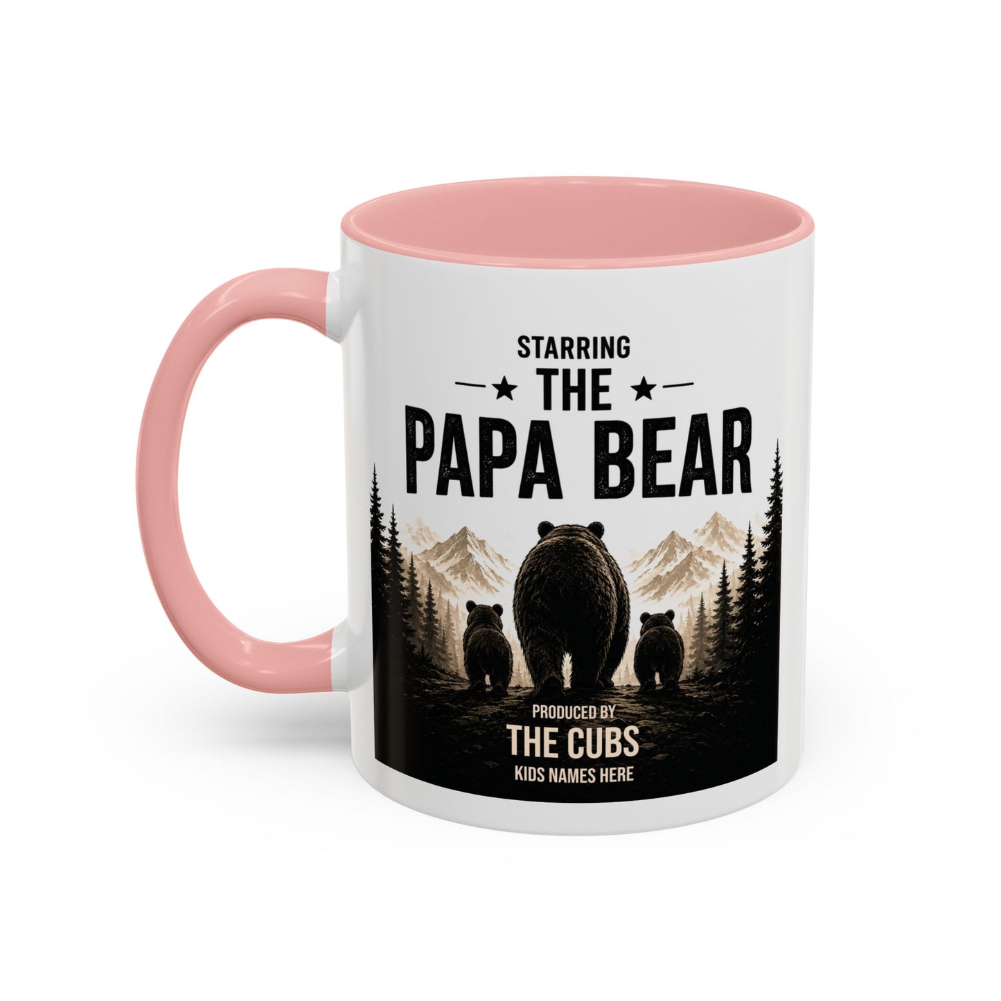 Papa Bear Mug for Dad – Personalised Coffee Mug Gift for Fathers (11oz)