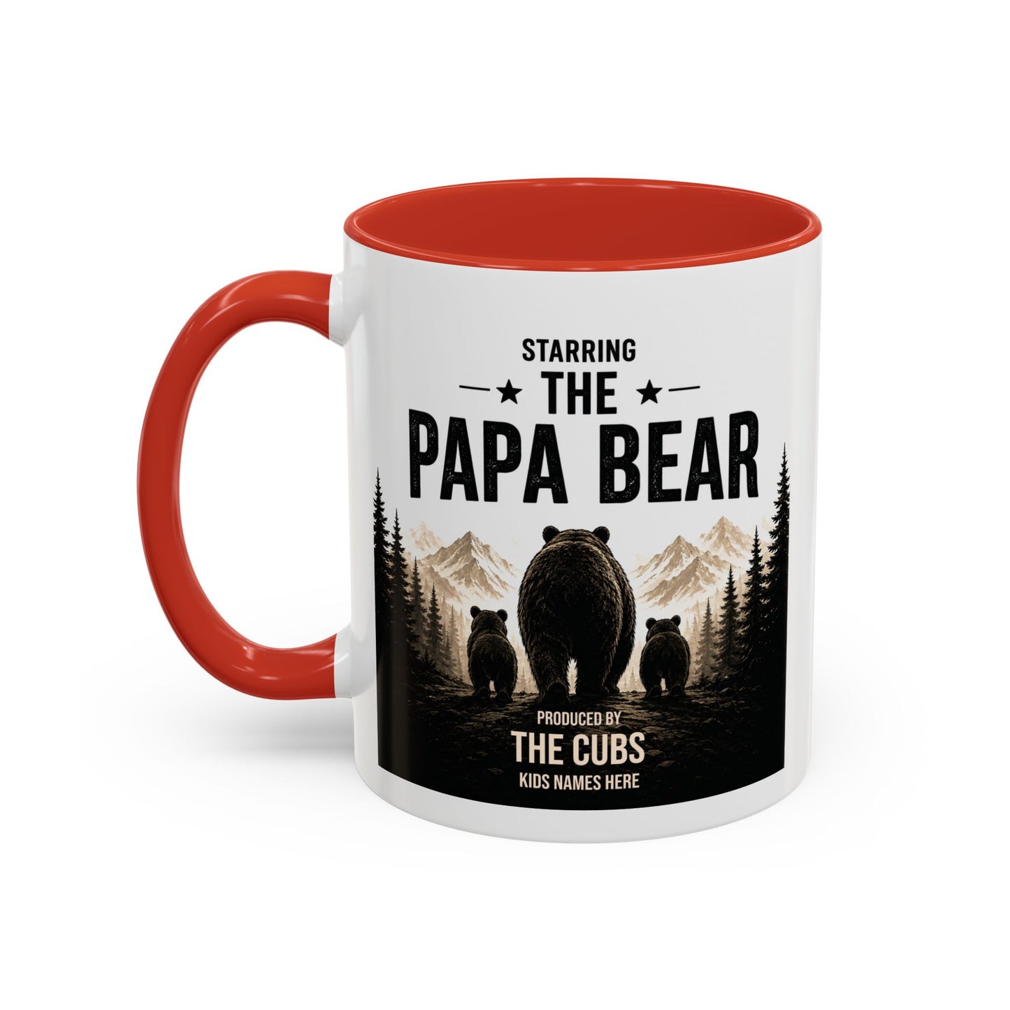 Papa Bear Mug for Dad – Personalised Coffee Mug Gift for Fathers (11oz)