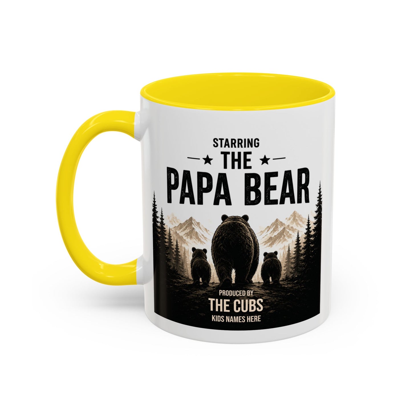 Papa Bear Mug for Dad – Personalised Coffee Mug Gift for Fathers (11oz)