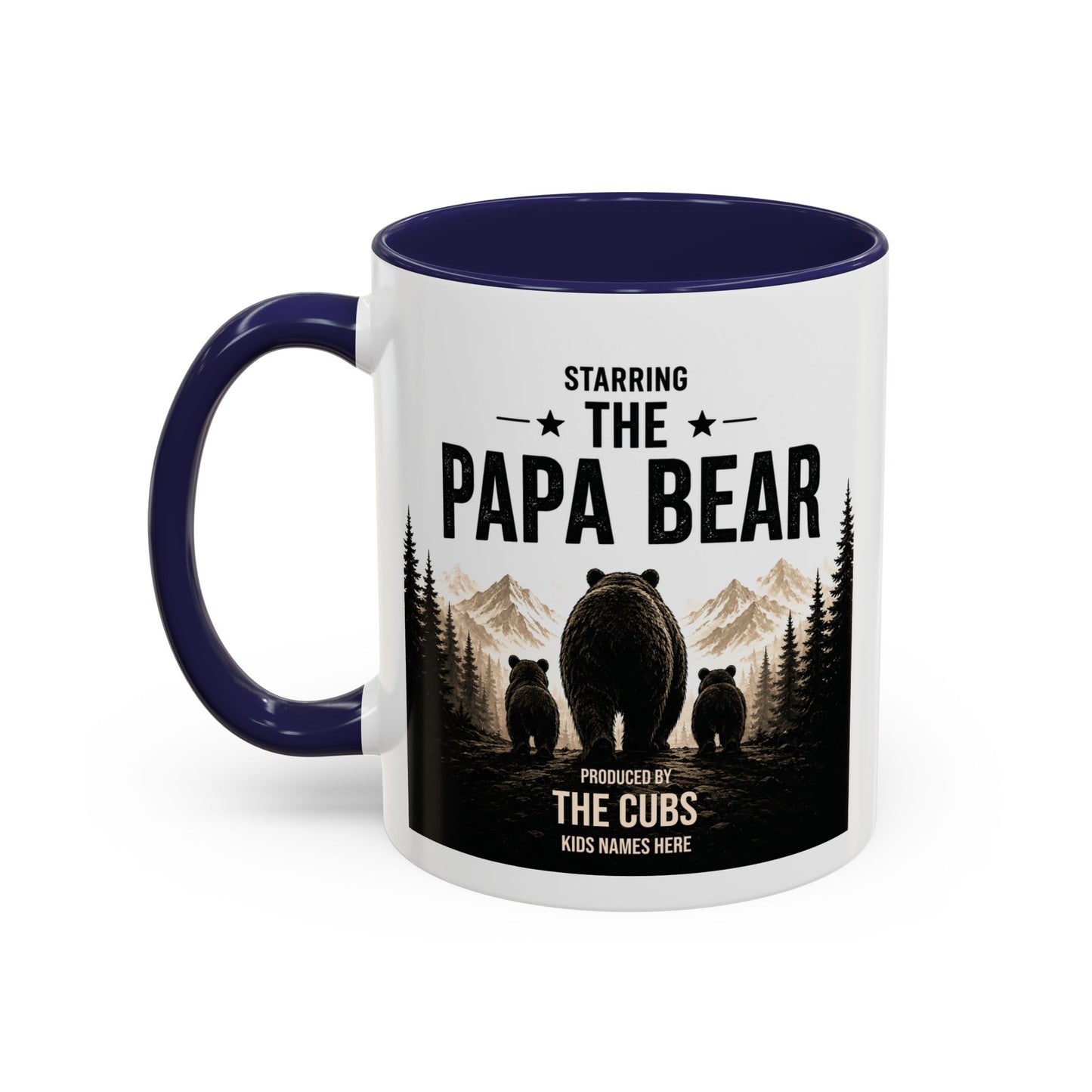 Papa Bear Mug for Dad – Personalised Coffee Mug Gift for Fathers (11oz)