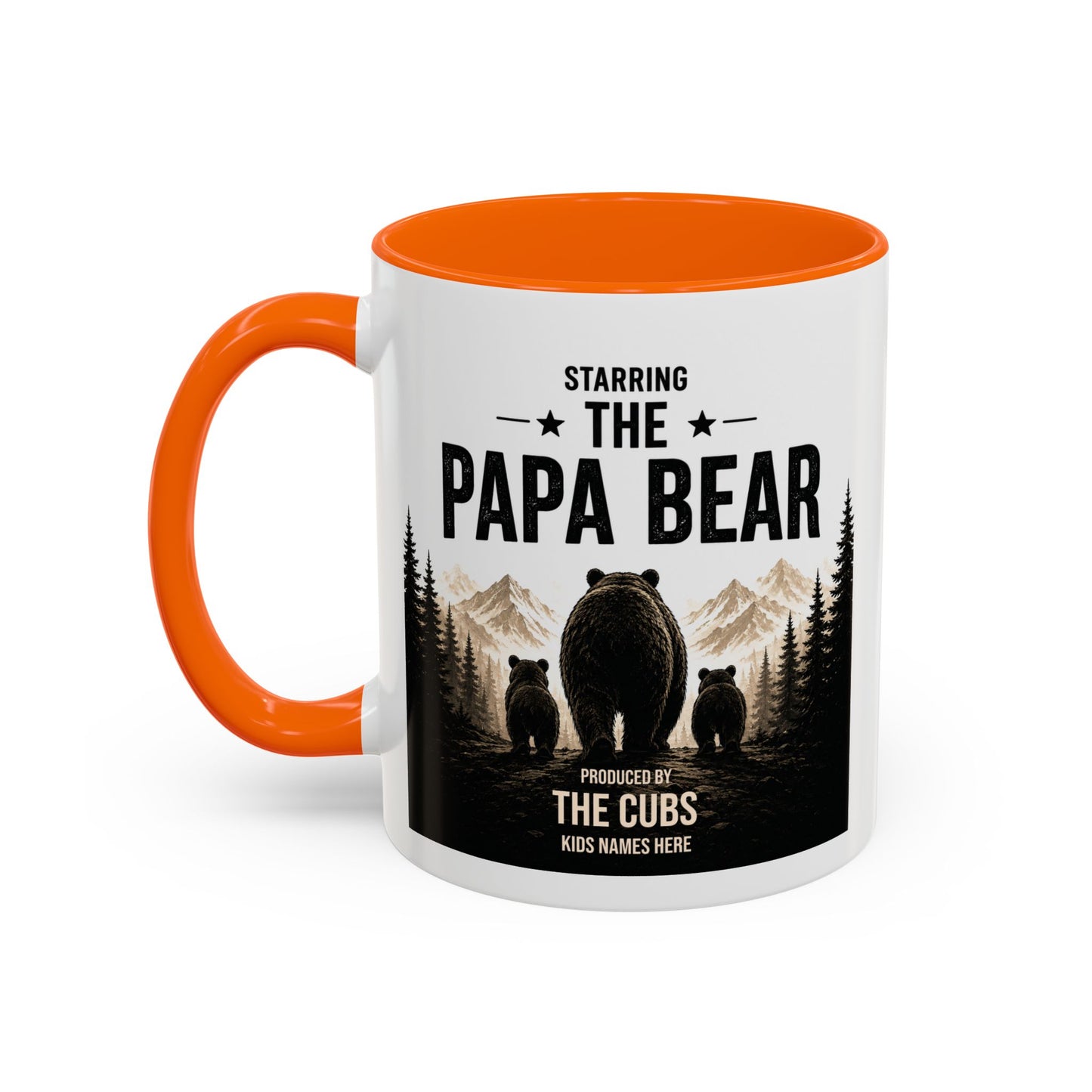 Papa Bear Mug for Dad – Personalised Coffee Mug Gift for Fathers (11oz)