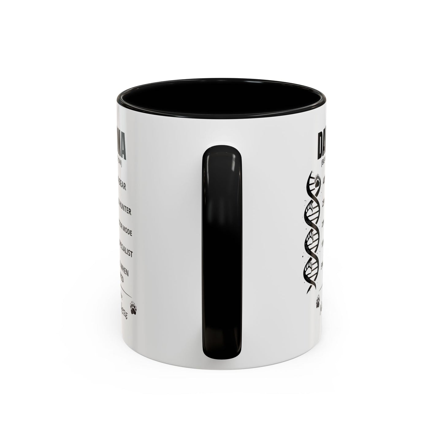 Dad DNA Coffee Mug Personalised — "Bear Edition" Funny Fathers Day Accent Mug (11oz)
