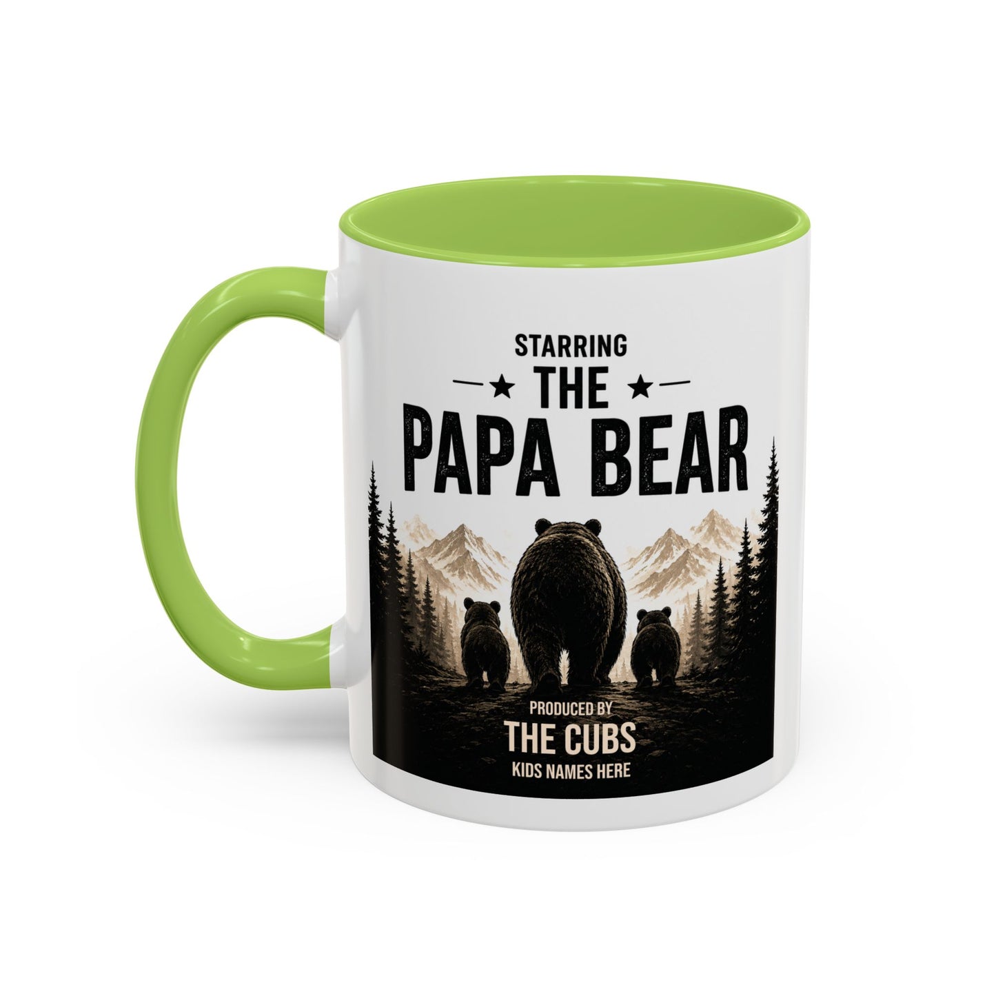 Papa Bear Mug for Dad – Personalised Coffee Mug Gift for Fathers (11oz)